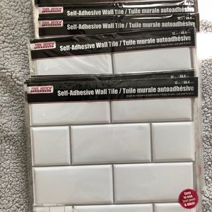 24 - Self Adhesive 12 x 12 in White Subway Tile